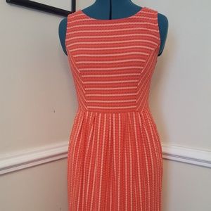 Anthropologie Coral textured midi-dress